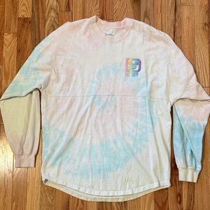 Disney World Spirit Jersey Cotton Candy Tie-Dye Long Sleeve Shirt Size Small